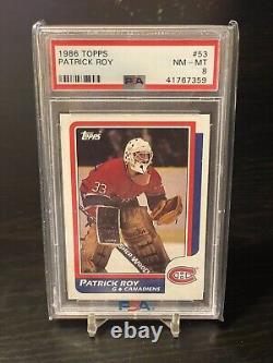 1986-87 Topps Patrick Roy PSA 8 Rookie RC #53 Montreal Canadians NHL HOF Goalie