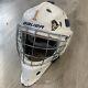 Bauer Nme Goalie Mask Senior Size Large Fit 7 1/2-7 5/8 Game Worn Used White