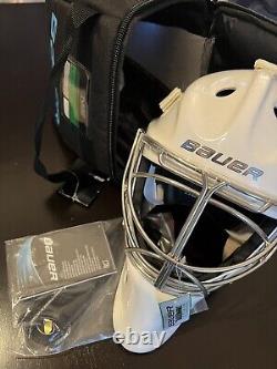 Bauer NME VTX Cat Eye Goalie Mask Senior Size Fit 3 White NWT and Bag