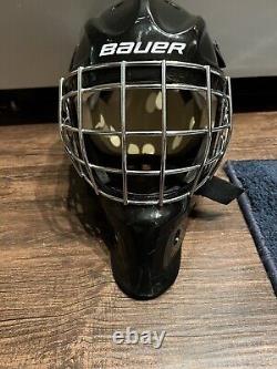 Bauer NME3 Hockey Goalie Helmet Mask Junior 6 1/2-7 1/8 Black EUC