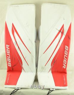 Bauer Vapor Hyperlite 2 Goalie Leg Pads SR Size LG 35+1 White/Red (0314-9584)