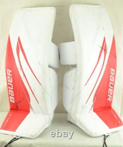 Bauer Vapor Hyperlite 2 Goalie Leg Pads SR Size LG 35+1 White/Red (0314-9584)