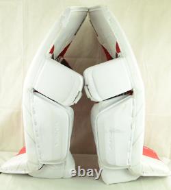 Bauer Vapor Hyperlite 2 Goalie Leg Pads SR Size LG 35+1 White/Red (0314-9584)