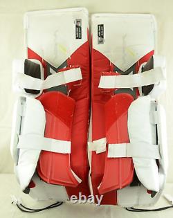 Bauer Vapor Hyperlite 2 Goalie Leg Pads SR Size LG 35+1 White/Red (0314-9584)