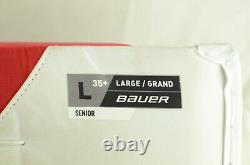 Bauer Vapor Hyperlite 2 Goalie Leg Pads SR Size LG 35+1 White/Red (0314-9584)