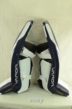 Bauer Vapor X5 Pro Goalie leg Pads Senior Size Small 33+1 White/Navy (0824-6046)