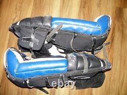 Boddam Leather Canvas Goalie Pads Senior Size 28 Nice Condition Black & Blue