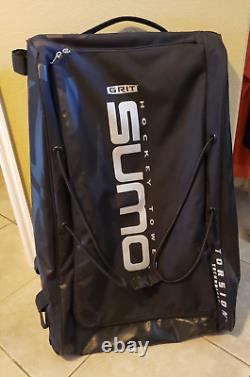 Grit Inc GT4 Sumo Hockey Goalie Tower 36 Wheeled Equipment Bag Black