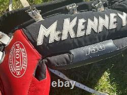 Mckenney goalie pads 750 32 PRO AHS ice hockey Custom used good cond Red Black
