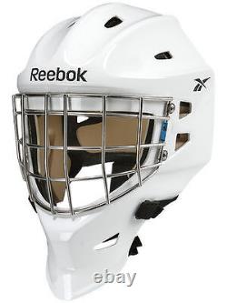 New Reebok 9K Pro Goalie Mask Helmet senior large white RBK mens ice hockey goal