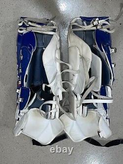 RBK Reebok INT PRO Goalie Pads Kinetic Fit 30 +1 Red White Blue