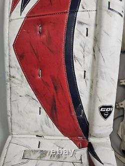Rare Vintage GDI Custom Ice Hockey Red White & Blue Goalie Pads Made in USA