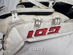 Rare Vintage GDI Custom Ice Hockey Red White & Blue Goalie Pads Made in USA