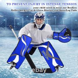Sports Hockey Gear Goalie Pad Pack Ice Hockey Equipment Teenager &Adult Blue Bla