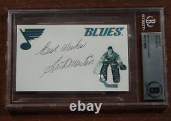 St. Louis Blues Seth Martin Signed Card Autographed Index Card Hockey 1st Goalie