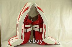 True Catalyst 7X3 Pro Goalie Leg Pads Senior Size 33+2 White/Red (1221-8254)