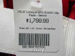 True Catalyst 9x3 Senior Goalie Leg Pads 35 + 2 White/Red