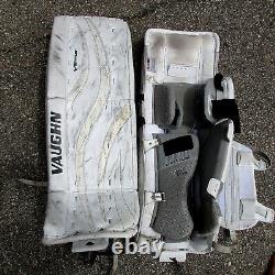 Used Vaughn Ventus Ice Hockey Goalie Leg Pads Jr 28+2