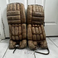 VINTAGE COOPER STYLE LEATHER HOCKEY GOALIE PADS 1950/60's
