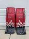 Vintage Rare Vaughn Goalie Leg Pads Red Black Silver Size 32 + 1