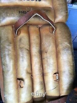 Vintage Wilson Leather Hockey Goalie Pads Used Super Condition