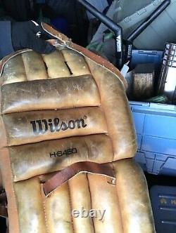 Vintage Wilson Leather Hockey Goalie Pads Used Super Condition
