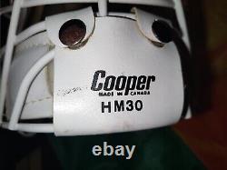Vtg Cooper SK-2001 & Cat Eyes HM30 Cage Hockey Goalie White Small Sr Size