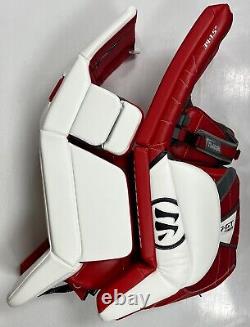 Warrior Ritual GT Pro senior hockey goalie pads 34+1.5 white/black/red leg knee