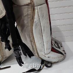 Heaton Helite-Z (31) Sangles de jambières de gardien de but de hockey sur glace blanc rouge noir 79cm