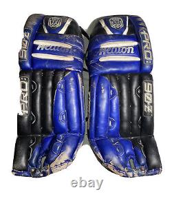 Heaton Pro 90Z (33) PRO90Z Vintage Protège-jambes de gardien de but de hockey sur glace et roller bleu et noir