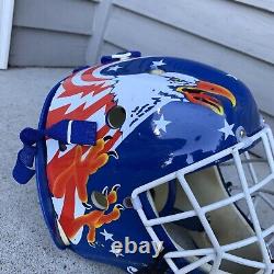 Masque de gardien de but de hockey Garth Snow Itech Replica 1994 USA avec drapeau et aigle