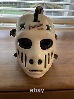 Masque de gardien de but de hockey Vintage Franklin 6290 avec sangles en cuir Jason des années 70