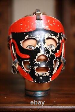 Masque de gardien de but de hockey sur glace vintage noir et rouge de roller skate derby Jason Vendredi 13