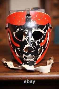 Masque de gardien de but de hockey sur glace vintage rouge et noir patins à roulettes derby Jason Vendredi 13