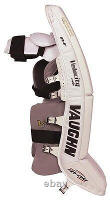 Nouveaux protège-jambes de gardien de but Vaughn 1100i noir / bleu 32+2 Velocity V6 de hockey sur glace