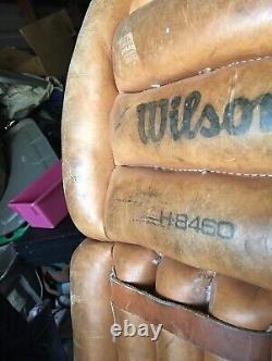 Protège-jambes de gardien de but de hockey en cuir Wilson vintage, utilisés en super état.