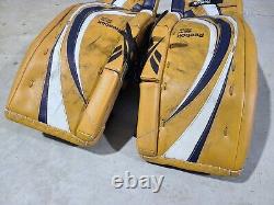 Reebok Sr9k Gp9k Sr Tf Ice Hockey Custom Goalie Leg Pads 33 +1 Série Rétro