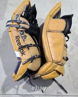 Reebok Sr9k Gp9k Sr Tf Ice Hockey Custom Goalie Leg Pads 33 +1 Série Rétro