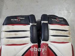 Simmons Ultra Light Noir Rouge Blanc 28 Protections de Gardien de But de Hockey sur Glace pour Jeunes