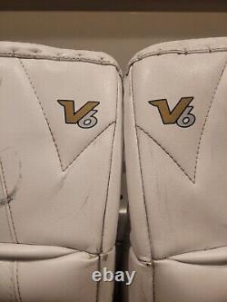 Vaughn Velocity V6 1000i Pro Hockey Gardien de but Legpads Taille 36+2 Blanc