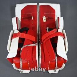 Véritable L20.2 Utilisé Pro Stock Jambières de Gardien de Hockey des New Jersey Devils NHL Blackwood