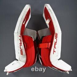 Véritable L20.2 Utilisé Pro Stock Jambières de Gardien de Hockey des New Jersey Devils NHL Blackwood