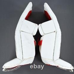 Véritable L20.2 Utilisé Pro Stock Jambières de Gardien de Hockey des New Jersey Devils NHL Blackwood