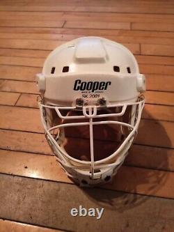 Vtg Cooper SK-2001 et Cat Eyes HM30 Cage Hockey Gardien de but Blanc Taille Sr Petite