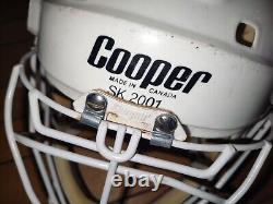 Vtg Cooper SK-2001 et Cat Eyes HM30 Cage Hockey Gardien de but Blanc Taille Sr Petite
